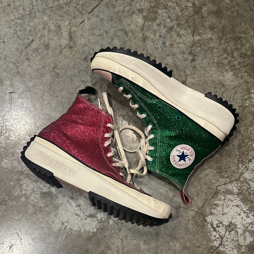 Converse Kids Glitter High-Top Sneakers - Pink and Green